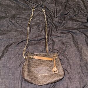 Michael Kors Tan and Gold Crossbody Bag